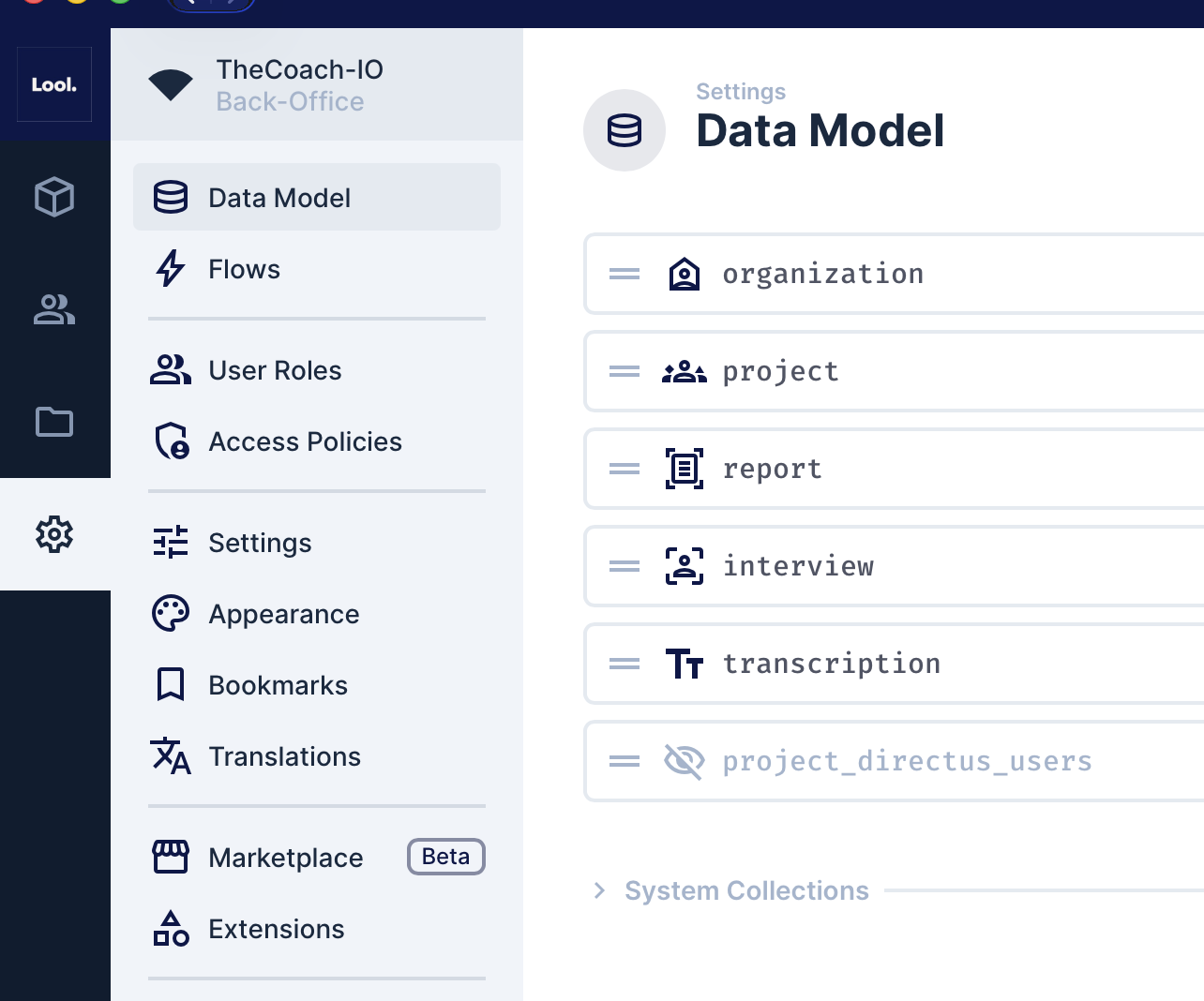 TheCoach-IO - Data Model